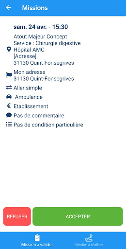 Transport Patient Screen 2