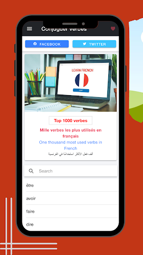 Android application Verbs most used on french screenshort