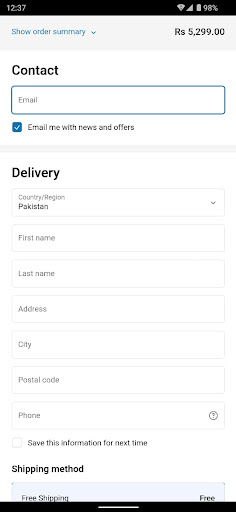 Android application Faster Mobile Accessories screenshort