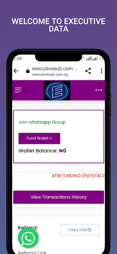 Android application Executive Data screenshort