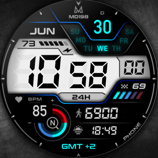 MD198: Digital watch face logo