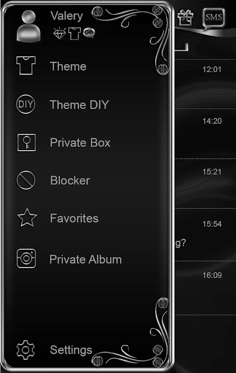 Abstract Carbon Go SMS theme - 1 - (Android)