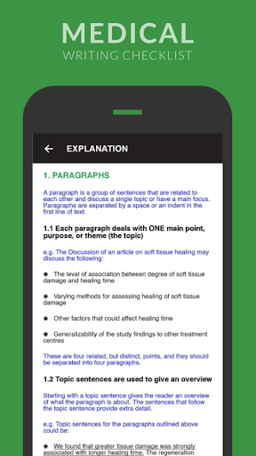 Medical Writing Checklist Screen 3