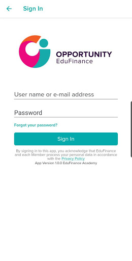 Android application EduFinance Academy screenshort