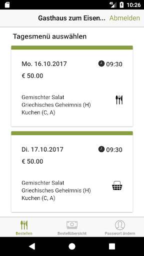 Cook and Eat - order Screen 2