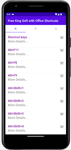 King Soft by Office Shortcuts Screen 2