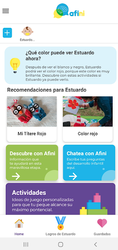 Android application Afinidata screenshort
