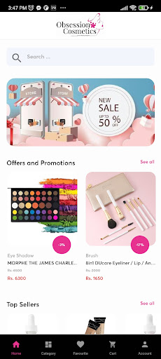 Android application Obsession Cosmetics screenshort