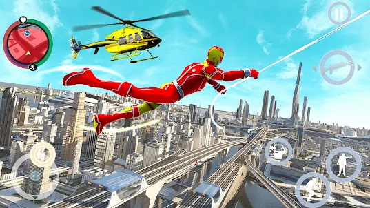 Flying Iron Rope Hero Game 3D