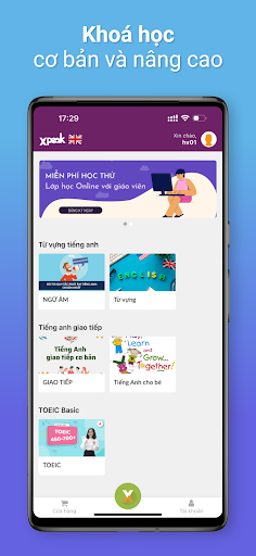 Android application Xpeak - Học ngoại ngữ screenshort