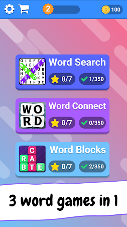 Game screenshot WOW 3 in 1: Word Search Games mod apk