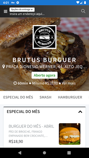 Android application Brutus Burguer Aj screenshort