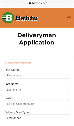 Bahtu Delivery Screen 2