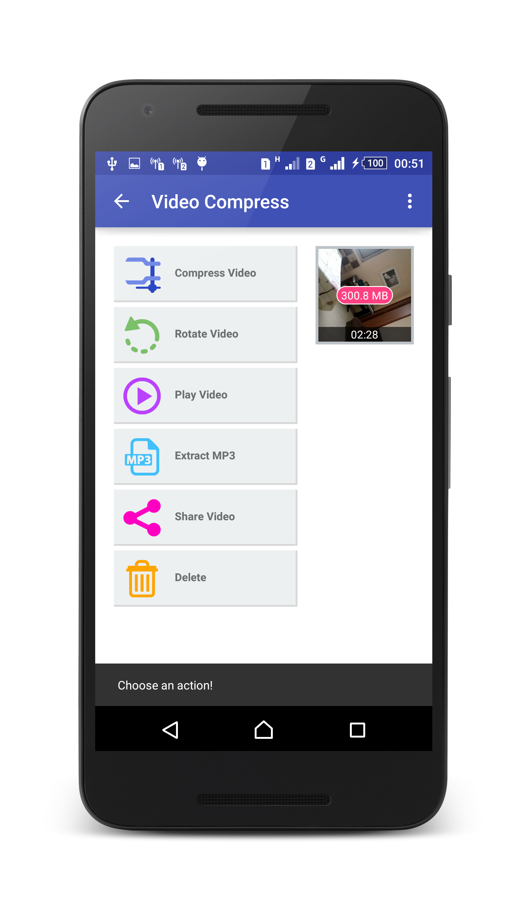 Android application Video Compress screenshort
