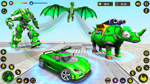 Rhino Robot Car transforming games_4