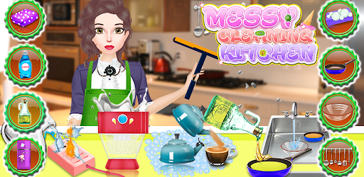 Android application Messy Kitchen Cleaning Game screenshort