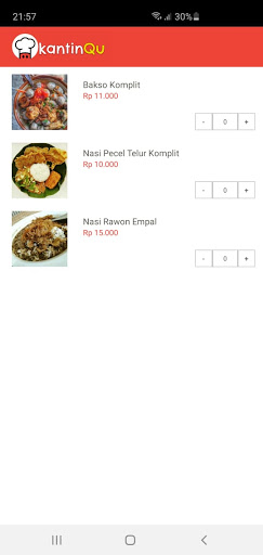Android application Aplikasi KantinQu screenshort