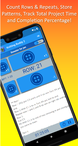 Screenshot of Knitting Buddy 2: Row Counter