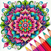 Mandala Color by Number Book - Glitter Paint Pages