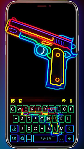 Android application Neon Colorful Gun Keyboard The screenshort