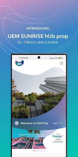 Android application UEM Sunrise hUb prop screenshort