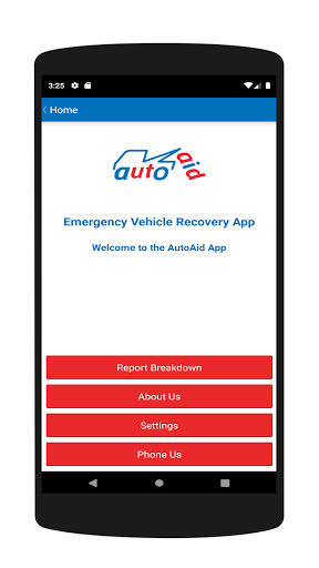 Android application AutoAid Breakdown screenshort