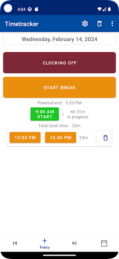 Timetracker Screen 3