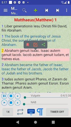 Android application Latin English Vulgate Bible screenshort