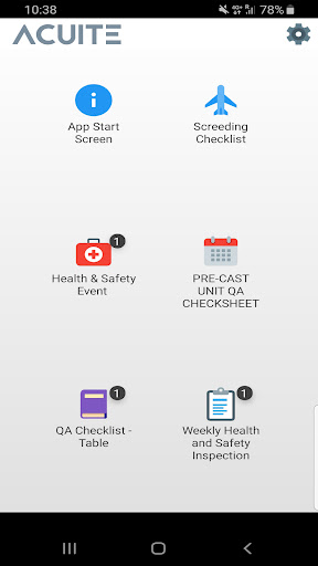 Android application Acuite Construction screenshort
