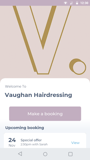 Android application Vaughan Hairdressing screenshort