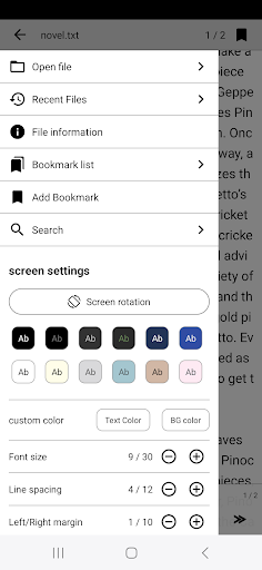 Readbook - Text Viewer Screen 2