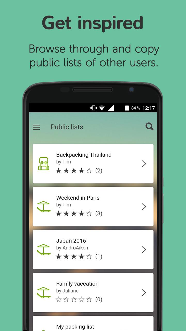 Packtor - Packing List Creator Screen 2