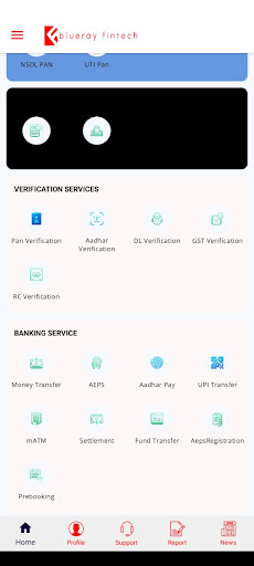 Android application blueray fintech services screenshort