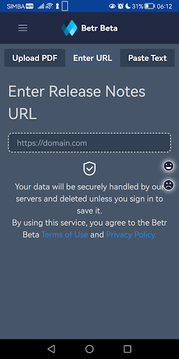 Android application Client-Specific Release Notes screenshort