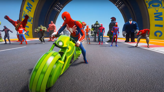 Captura 1 Superhero Tricky Bike Racing android