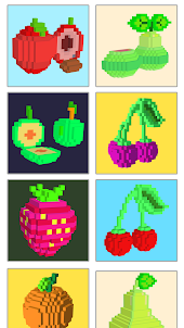 Fruits Voxel Color by Number