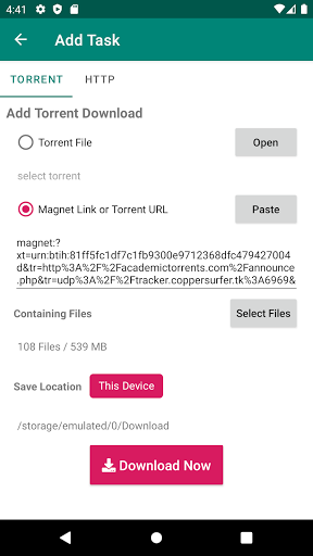 BitComet - Download Torrent Screen 2