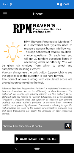 Android application RPM Practice Test screenshort