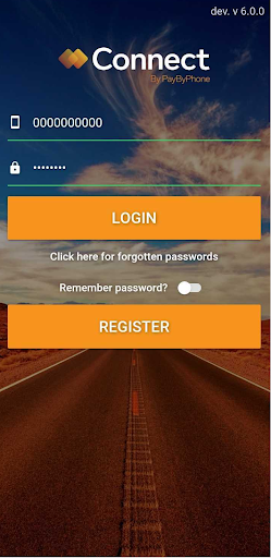 Android application Connect Cashless Parking screenshort