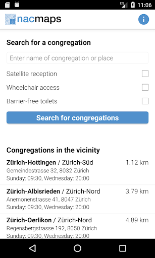 Android application nacmaps screenshort