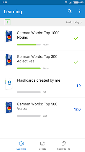 Android application Learn German Vocabulary VocApp screenshort