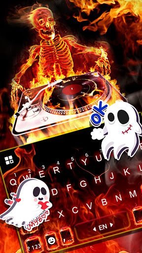 Fire Skull DJ Keyboard Backgro Screen 3