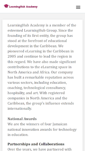 LearningHub Academy Screen 2