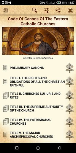 Android application Canons Law, Oriental Churches screenshort