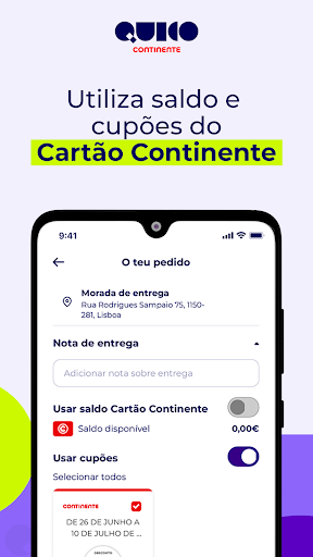 Quico Continente 30’ Delivery Screen 3