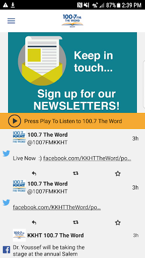 100.7 FM The Word Screen 2
