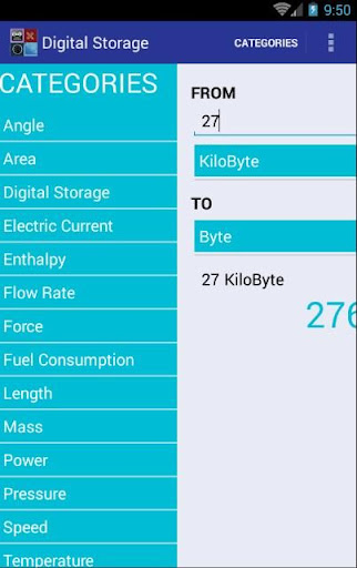 Unit Converter Calculator Screen 2