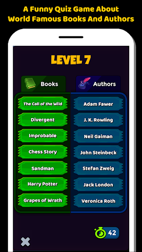 Books And Authors Quiz Game Screen 3