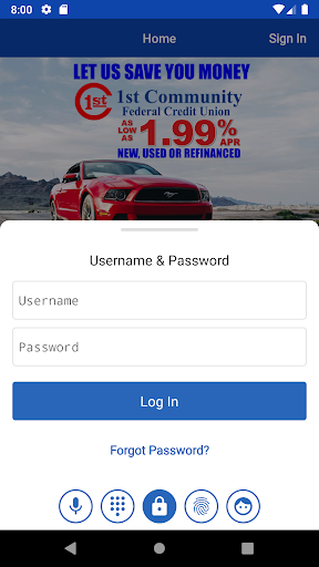 Android application 1st Community FCU screenshort
