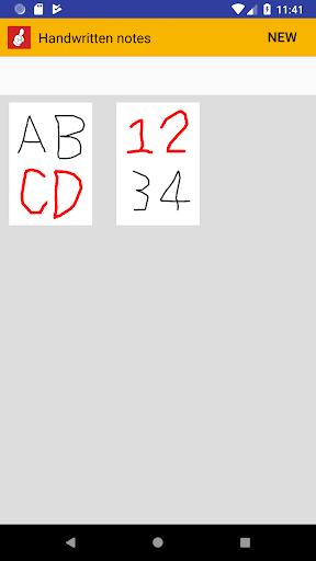 Android application Handwritten notes screenshort